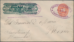 Mexiko - Ganzsachen: 1891/98, One Commercially Used Uprated Postal Stationery Lettercard Sent By Reg - Mexico