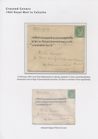 Nepal: 1903-1940 ROYAL MAIL - Crested Covers: Group Of Five Covers, Three Acc. By Resp. Letters, Fro - Népal