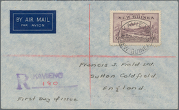 Neuguinea: 1939 Bulolo Goldfields AIRMAIL Issue ½d. To 1s. Used On Six Covers Sent From KAVIENG To E - Papúa Nueva Guinea