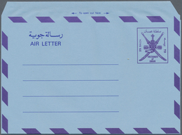 Oman: 1972/93 Ca. 35 Unused And Unfolded Aerograms Beginning From H&G FG1 Incl. One Miscut Item (ove - Oman