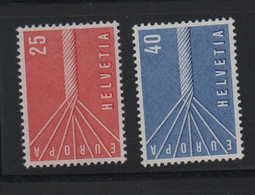LOT 661 - SUISSE N° 595/596 **(très Légère Trace Au Dos D'un Timbre)   EUROPA - Cote 4 € - 1957