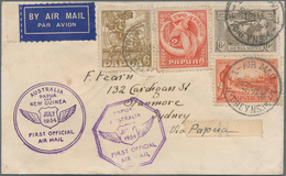 Papua: 1934-40 Lot Of 9 Covers And FDC's Including Registered Mail, First Flights, Censored Mail Etc - Papua-Neuguinea