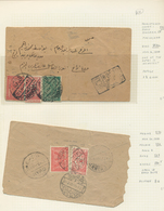Saudi-Arabien: 1940-60, Album With Covers Showing Attractive Frankings, Many Air Mails, A Wide Range - Arabie Saoudite
