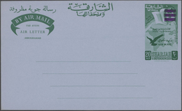Schardscha / Sharjah: 1964/68, 12 Unused Postal Stationery Airgrams, Incl. Revaluations, Overprints - Sharjah
