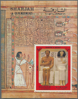 Schardscha / Sharjah: 1972, Ancient Egypt, 4r. Souvenir Sheet, Holding Of Apprx. 5000 MNH Souvenir S - Schardscha