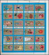 Schardscha / Sharjah: 1972, Star Signs And Flowers: More Than 80 Miniature Sheets With A Complete Se - Sharjah