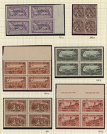 Syrien: 1923/1926, INVERTED/DOUBLE OVERPRINTS, Petty MNH Collection Of Six BLOCKS OF FOUR With Inver - Siria