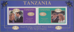 Tansania: 1986, Royal Wedding, 12 Sets Of Mini Sheets And 39 Copies Of Souvenir Sheet (30s./90s.), U - Kenya, Oeganda & Tanzania