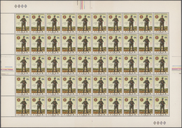 Timor: 1967, Military Uniforms, 100 X Michel No. 348/355 Each In Two Mint Never Hinged Full Sheets. - Timor Orientale