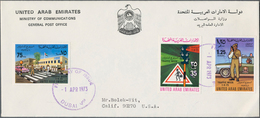 Vereinigte Arabische Emirate: 1973/2002, Covers (17), FDC (2, Traffic Week And Youth Festival), Fran - United Arab Emirates (General)