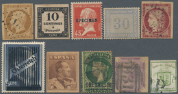 Alle Welt: 1849/1960 Ca., Accumulation Of Worldwide Stamps And Covers (some Toning) In A Stockbook, - Colecciones (sin álbumes)