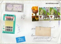 Big Cover 2007 Israel Registered Letter Via Macedonia.nice Stamps. AVIS  De Reception - 2 Scans - Lettres & Documents