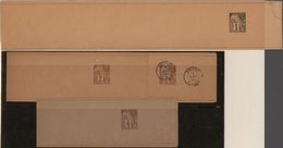 Französische Kolonien: 1882, Four Unused Postal Stationery Wrappers Incl. One Item Unfolded And One - Sonstige & Ohne Zuordnung