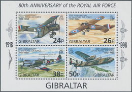 Thematik: Flugzeuge, Luftfahrt / Airoplanes, Aviation: 1998, Gibraltar: 80 Years Of Royal Air Force - Vliegtuigen