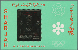 Thematik: Olympische Spiele / Olympic Games: 1972, Sharjah, 6r. Gold Souvenir Sheet "Olympic Games S - Autres & Non Classés