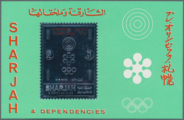 Thematik: Olympische Spiele / Olympic Games: 1972, Sharjah, 6r. Silver Souvenir Sheet "Olympic Games - Otros & Sin Clasificación
