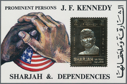 Thematik: Persönlichkeiten - Kennedy / Personalities - Kennedy: 1972, Sharjah, Kennedy Gold Souvenir - Kennedy (John F.)