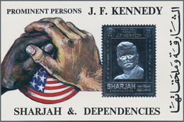 Thematik: Persönlichkeiten - Kennedy / Personalities - Kennedy: 1972, Sharjah, Kennedy Silver Souven - Kennedy (John F.)