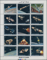 Thematik: Raumfahrt / Astronautics: 1969, Yemen (Kingdom): APOLLO "Mission To The Moon" Complete Set - Sonstige & Ohne Zuordnung