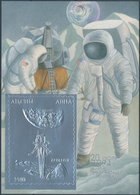 Thematik: Raumfahrt / Astronautics: 1994, Abkhazia, Apollo 11, 100 X Silver Souvenir Sheet Mint Neve - Otros & Sin Clasificación