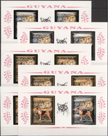 Thematik: Tiere-Hunde / Animals-dogs: DOGS: Six Souvenir Sheets From Guyana With Stamps On Gold Or S - Honden