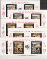 Thematik: Tiere-Hunde / Animals-dogs: DOGS: Six Souvenir Sheets From Guyana With Stamps On Gold Or S - Chiens