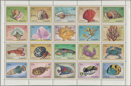 Thematik: Tiere-Meerestiere / Animals-sea Animals: 1972, Fujeira: Marine Animals (coral, Fish, Crab - Meereswelt