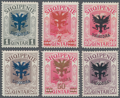 Albanien: 1920, Prince William Of Wied Six Different Definitives With Coloured Opt. 'SHKODRA' (+ Som - Albanie