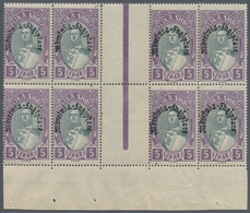 Albanien: 1928, Unissued King Zogu Stamp 5fr. Violet/grey With Opt. 'Mbretnia Shqiptare' In A Lot Wi - Albanië