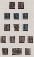 Belgien: 1849/1861, Used Collection Of 41 Stamps Epaulettes/Medaillons, Neatly Arranged On Album Pag - Colecciones