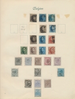 Belgien: 1849/1933, Mint And Used Collection In An Ancient Borek Binder, From Classic Issues Showing - Sammlungen