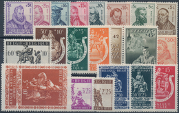 Belgien: 1940/1960, Year Sets Per 5 Mint Never Hinged. Every Year Set Is Separately Sorted On Stockc - Verzamelingen
