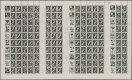 Belgien - Zusammendrucke: 1939, Leopold III, 75 C., Complete Printed Sheet Of The Tete-beche Pairs, - Tête-bêche [KP] & Zwischensteg [KT]