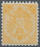 Bosnien Und Herzegowina: 1900, Definitives "Double Eagle", 3h. Yellow, Specialised Assortment Of 15 - Bosnia Herzegovina