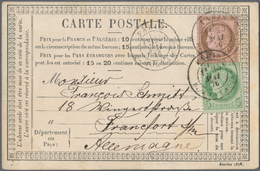 Frankreich: 1876 Approx. 30 Precursor Cards (cartes Précuseurs), Some Errors In The Print Data (miss - Verzamelingen