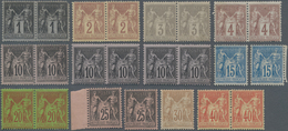 Frankreich: 1876/1900, Type Sage, Mint Assortment Of 82 Stamps Incl. Horizontal Pairs And Strips Of - Verzamelingen