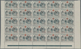 Frankreich: 1918, 15c.+5c. Red Cross, Pane Of 50 Stamps (partly Separated), Mint Never Hinged. Maury - Sammlungen