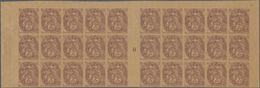 Frankreich: 1920, Blanc 2c. Brown-lilac On Cream GC Paper IMPERFORATE, Gutter Block Of 30 Stamps Wit - Sammlungen
