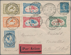 Frankreich: 1922-25 AIRMAIL: Five Covers And An Air Vignette, With Die Proof Of A La Baule 1922 Vign - Verzamelingen