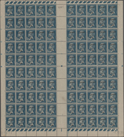 Frankreich: 1930, BIT Congress, Overprint Issue, Both Values In Gutter Sheets Of 100 Stamps (folded/ - Colecciones Completas