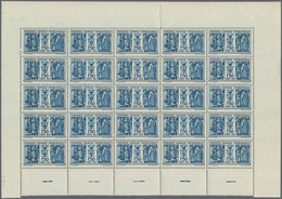 Frankreich: 1931, Colonial Exhibition, 1.50fr. Blue, Lot Of 50 Stamps (two Panes Of 25), Mint Never - Collections