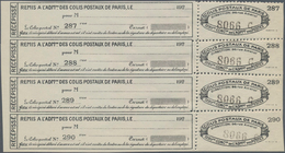 Frankreich - Postpaketmarken: PARCEL POST PARIS: 1926, Two-part Coupon 'COLIS POSTAUX DE PARIS' Blac - Autres & Non Classés