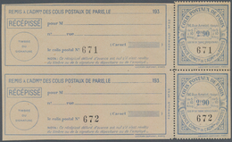 Frankreich - Postpaketmarken: 1930, Two-part Coupon 'COLIS POSTAUX DE PARIS' 2F.90 Blue For Parcels - Autres & Non Classés