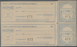 Frankreich - Postpaketmarken: 1930, Two-part Coupon 'COLIS POSTAUX DE PARIS' 2F.90 Blue For Parcels - Sonstige & Ohne Zuordnung