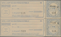 Frankreich - Postpaketmarken: PARCEL POST PARIS: 1930, Two-part Coupon 'COLIS POSTAUX DE PARIS' 2F.9 - Andere & Zonder Classificatie