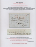 Französische Post In Der Levante: 1848/1909, Extraordinary Exhibit On Ten Album Pages, Comprising 14 - Altri & Non Classificati