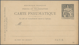 Frankreich - Ganzsachen: 1880/1929 Ca. 60 Unused And Used Postal Stationeries For The Pneumatic Tube - Other & Unclassified