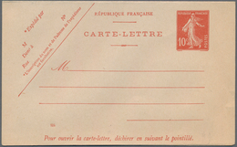 Frankreich - Ganzsachen: 1906/26 Ca. 130 Unused And Used Lettercards, All Type Semeuse Camée, All Wi - Other & Unclassified