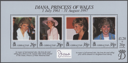 Gibraltar: 1998, Princess Diana, 1100 Copies Of The Souvenir Sheet Mint Never Hinged (Michel Block N - Gibilterra