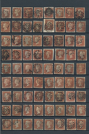 Großbritannien: 1841/1844, Black Maltese Cross On 1 Penny Red, Collection Of 108 Stamps Showing Main - Otros & Sin Clasificación